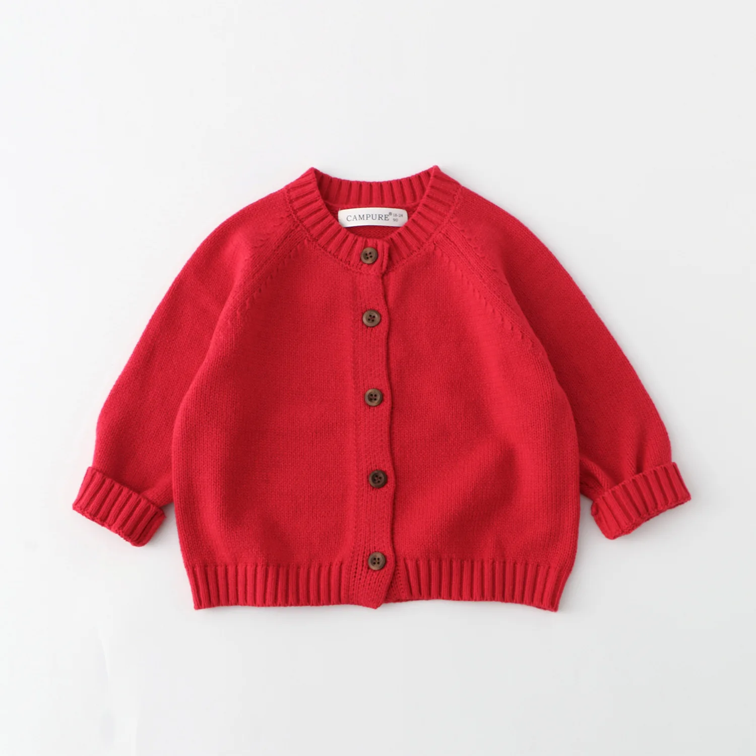 2026 Autumn Kids Sweaters Solid Brief Boys Knit Cardigans O Neck Girls Knitwear Kids Boys Base Sweaters