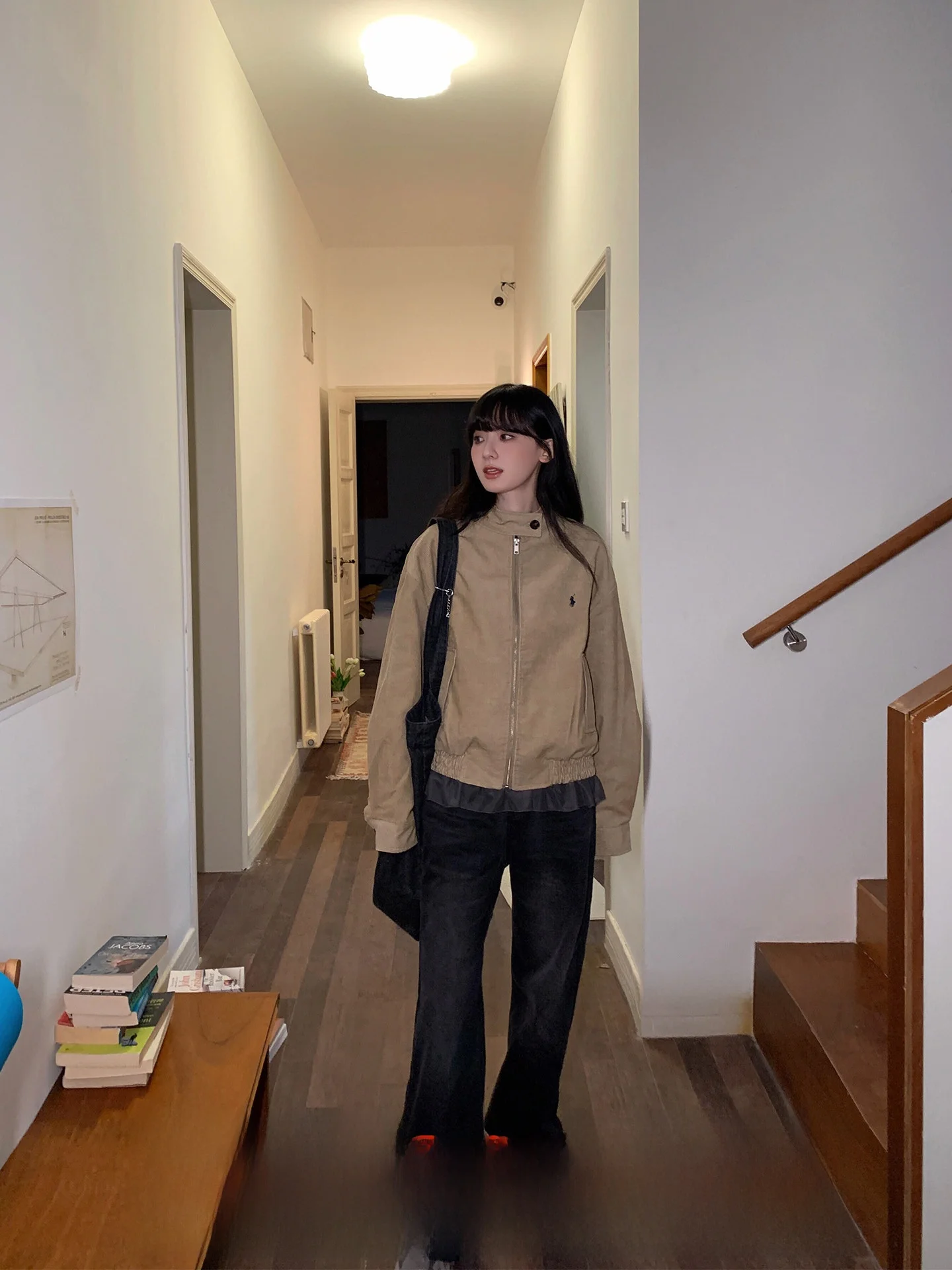 

Широкие джинсы с подкладкой в стиле ретро, повседневные прямые джинсы свободного покроя с бриллиантами, уличные фонари, фильм, американские женские джинсы Sle