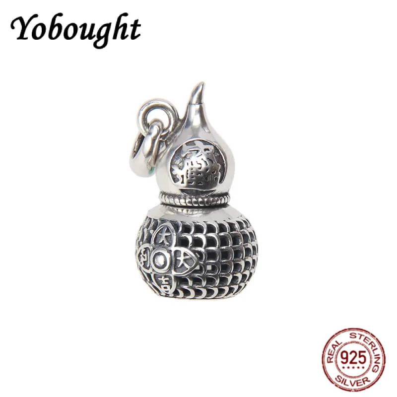 

NEW 925 Sterling Silver Personalized Hollow Gourd Pendant Women's Retro Fashion Creative Lucky Jewelry