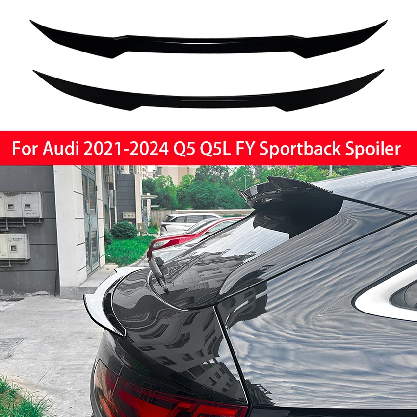 

For Audi 2021-2024 Q5 Q5L FY Sportback Spoiler Rear Mid Spoiler Trunk Wing Lip High Quality ABS Middle Car Accessories Kit