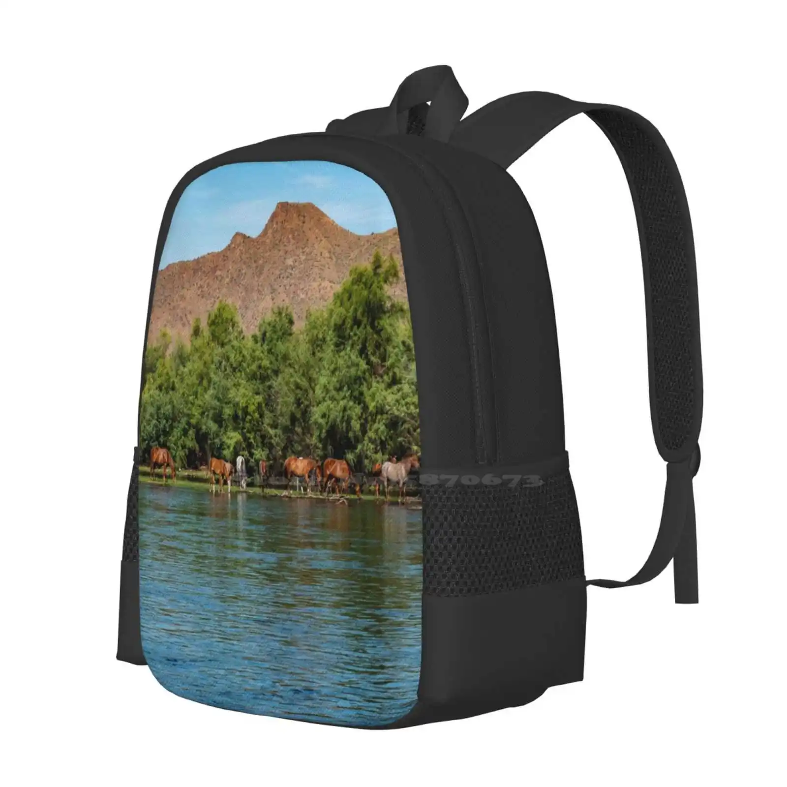 Salt River Wild Horses Pattern Design Laptop Travel School Bags Arizona Wild Horses Arizona Horses Tonto National Forest Wild