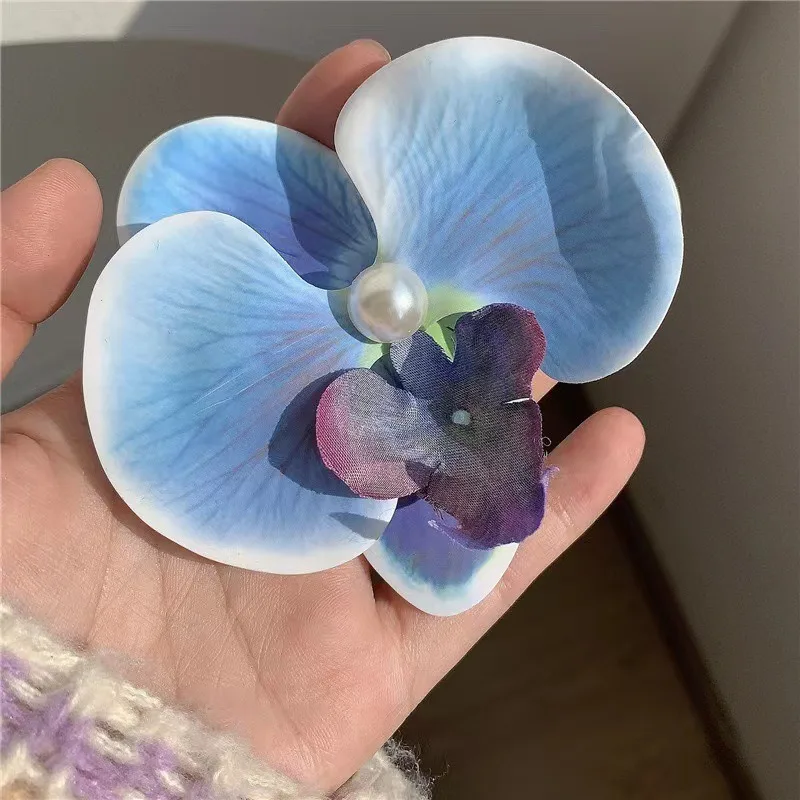 Phalaenopsis Flower Hair Clip Simulated Floral French Elegant Fashion Barrettes New Colors Girls Headwear Bobby Pin Accessories