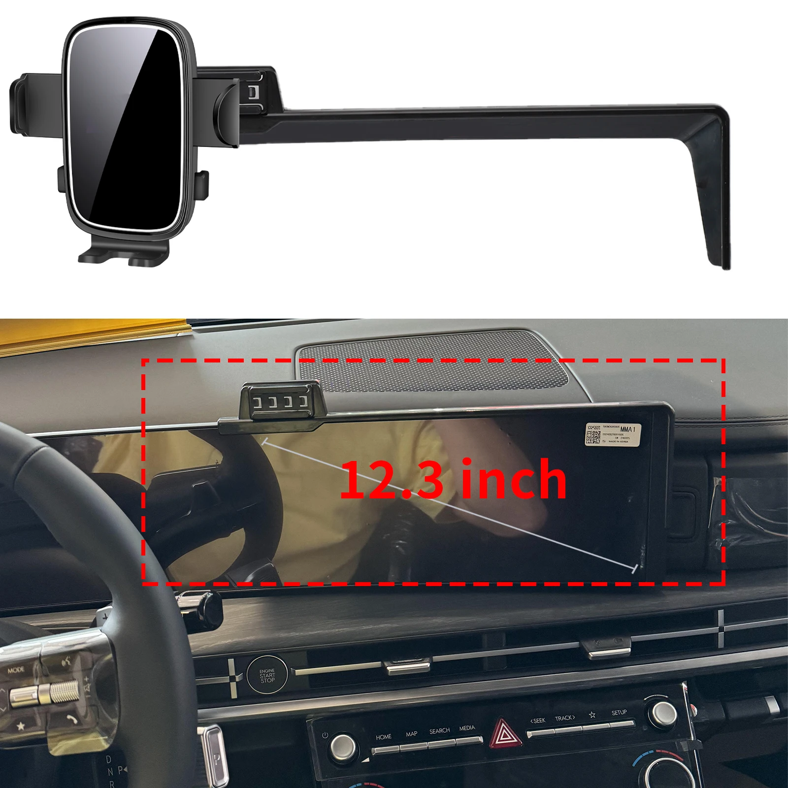 

fit for Hyundai Santa Fe 2024 2025 2026 Custom Fit Phone Holder Mount Dashboard Screen Base No Drill Car​​ accessoires