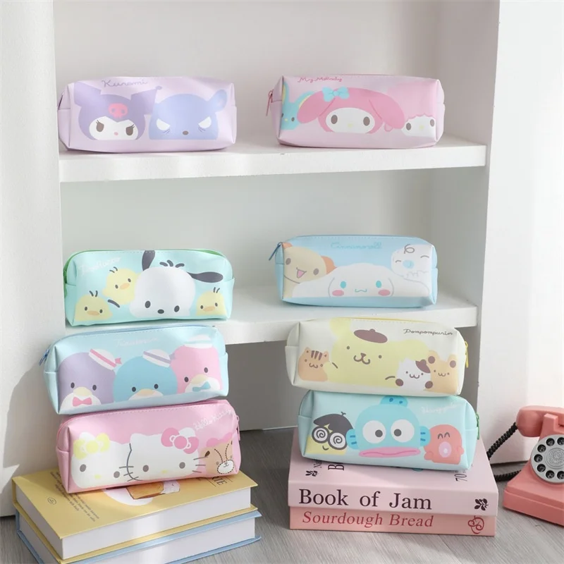 8-pz-lotto-sanrio-kuromi-melody-cinnamoroll-hangyodon-astuccio-del-fumetto-sacchetto-di-immagazzinaggio-di-cancelleria-file-pouch-materiale-scolastico-per-ufficio