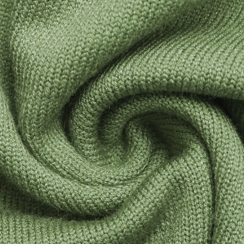 Pull tricoté vert à manches longues pour femme, demi-fermeture éclair, col en V, garniture festonnée, décontracté, coupe ample, mode quotidienne, automne hiver