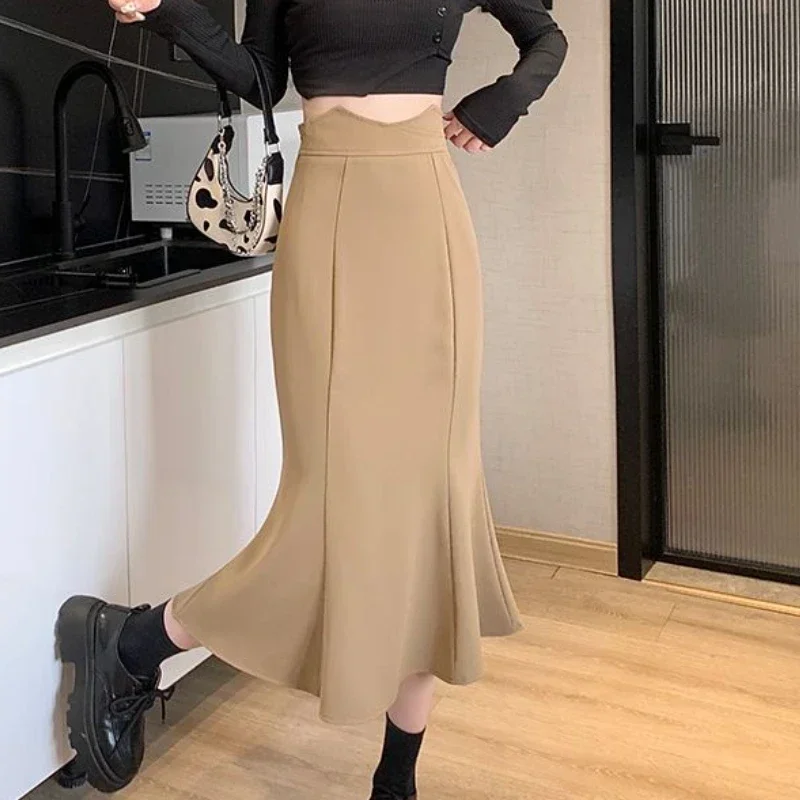 Skirts Women Solid Folds Simple Elegant Charming Creativity Basics All-match Sexy Korean Style Spring Ladies Daily Delicate Ins