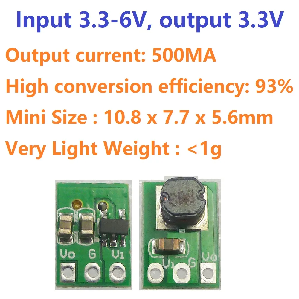 DD0503MA/B tiny Size DC DC Buck Converter 3.7V 3.85V 4.2V 4.5V 5V 6V to 3.3V Step Down Voltage Regulator Module