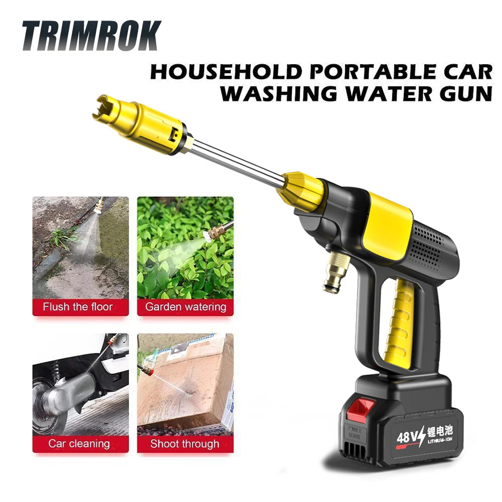 Multipurpose Electric Water Gun High Pressure Cleaner Car Washer Gun Rechargeable Washing Car Washing Airbrush Spray Gun Fr Cars