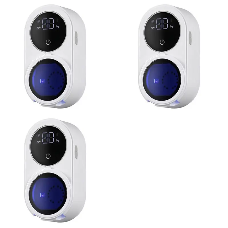 ASWUT-3X Toothbrush Holder And Cleaner For Bathroom Light Cleaning Fan Drying Automatic Rotating Cover Wall Mounted Smart Home