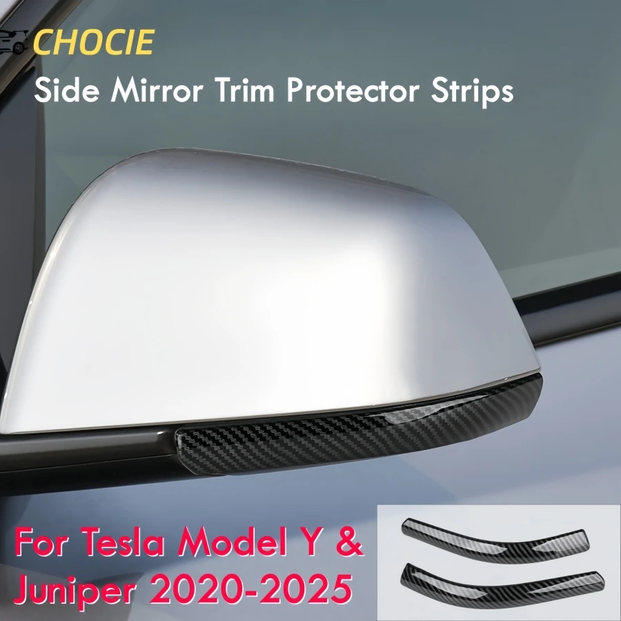 

Rearview Mirrow Anti-Collision Strip Protect Cover For Tesla Model Y / Juniper 2020-2025 Side Mirror Trim Protector Strips Acces