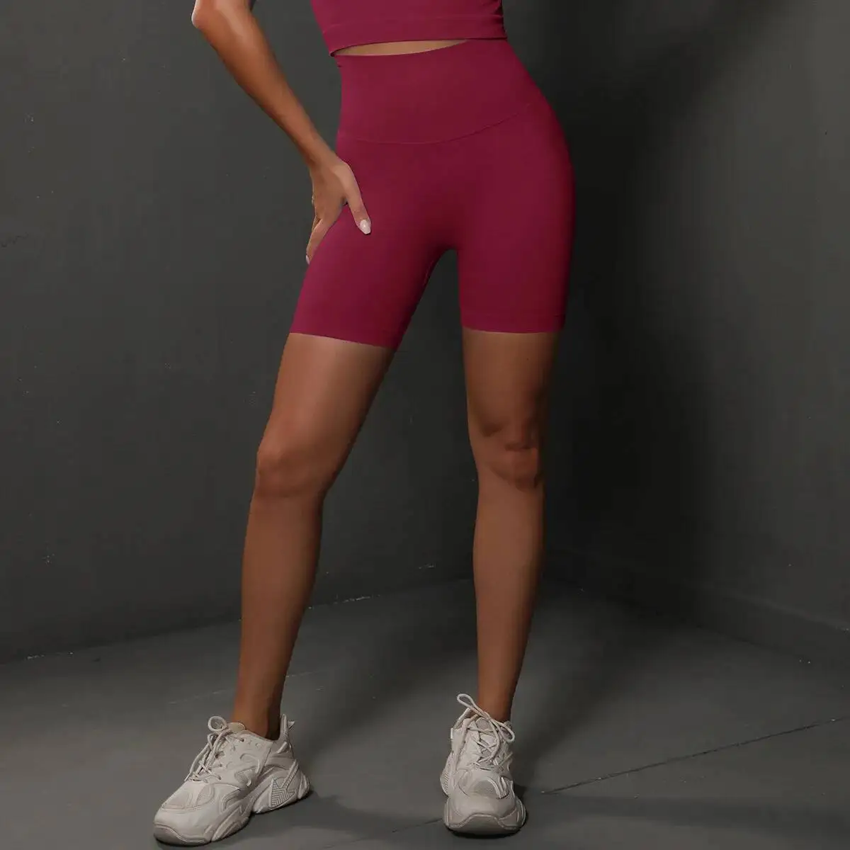 

Pula Seamless High-Waisted Yoga Shorts Women's Peach Tummy Control Butt Lifting Tight Running Sports Fiess Pants