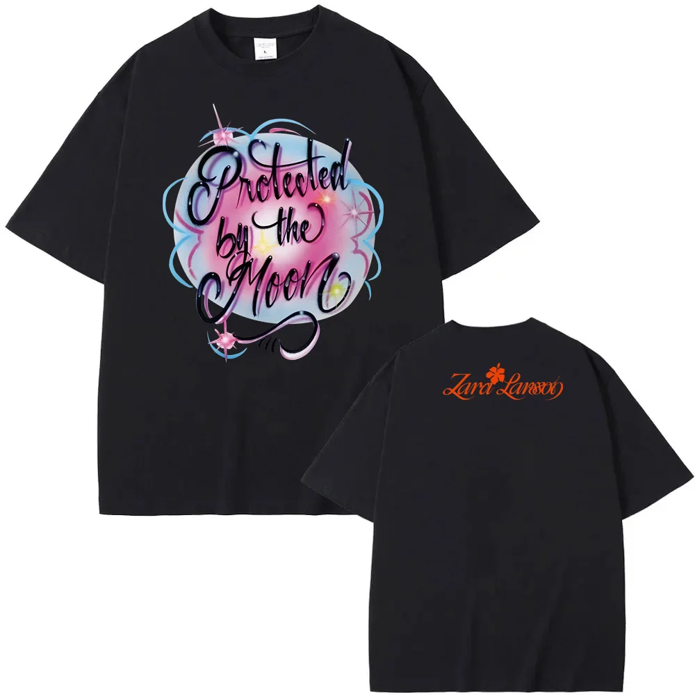 Zara Larsson-protegido pela lua bebê costela camiseta verão cantor mesmo estilo camiseta estilo coreano tops de alta qualidade