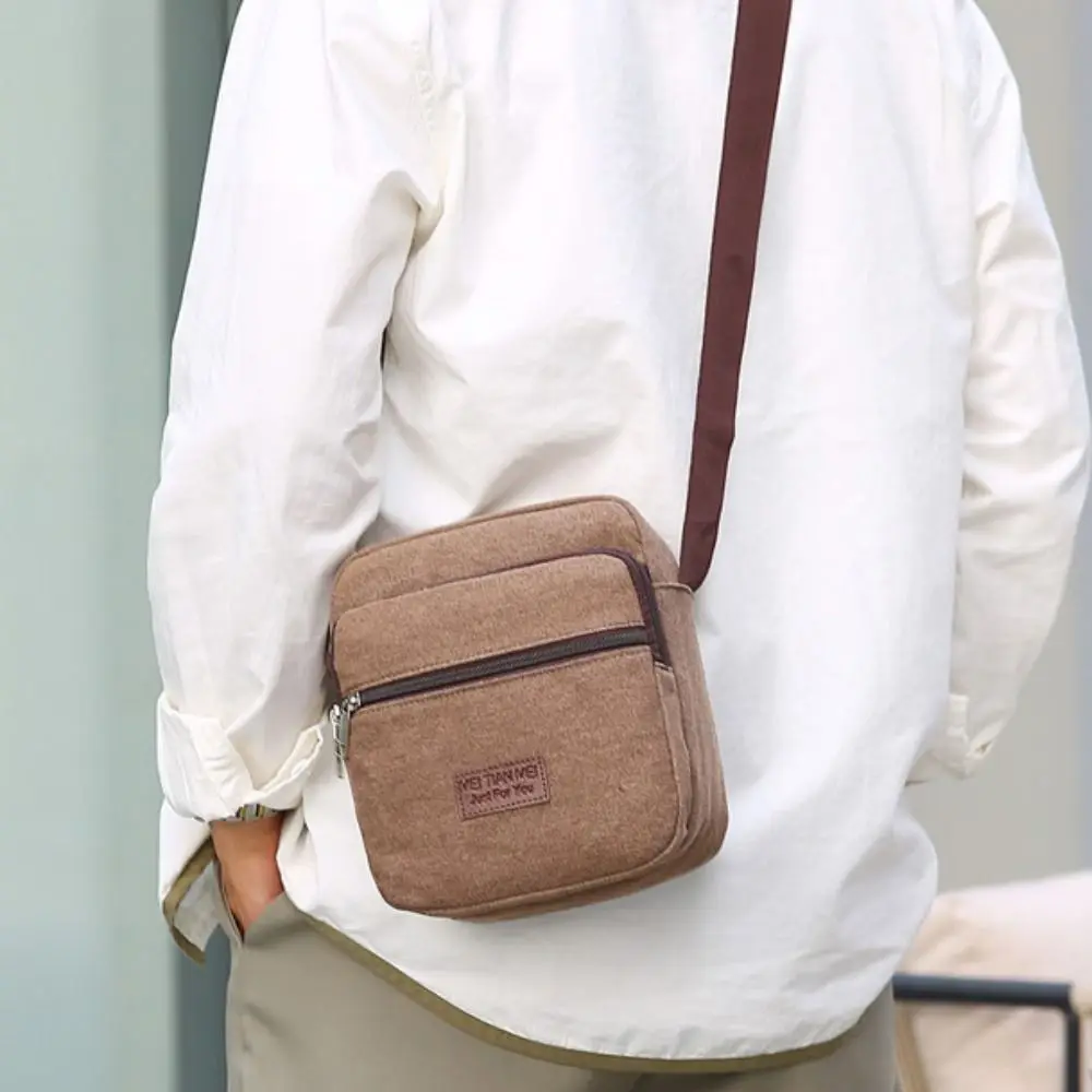 

Fashion Multiple Layers Men's Crossbody Bag Outdoor Large Capacity Single-shoulder Bag Backpack Durable Canvas Bag Outdoors
