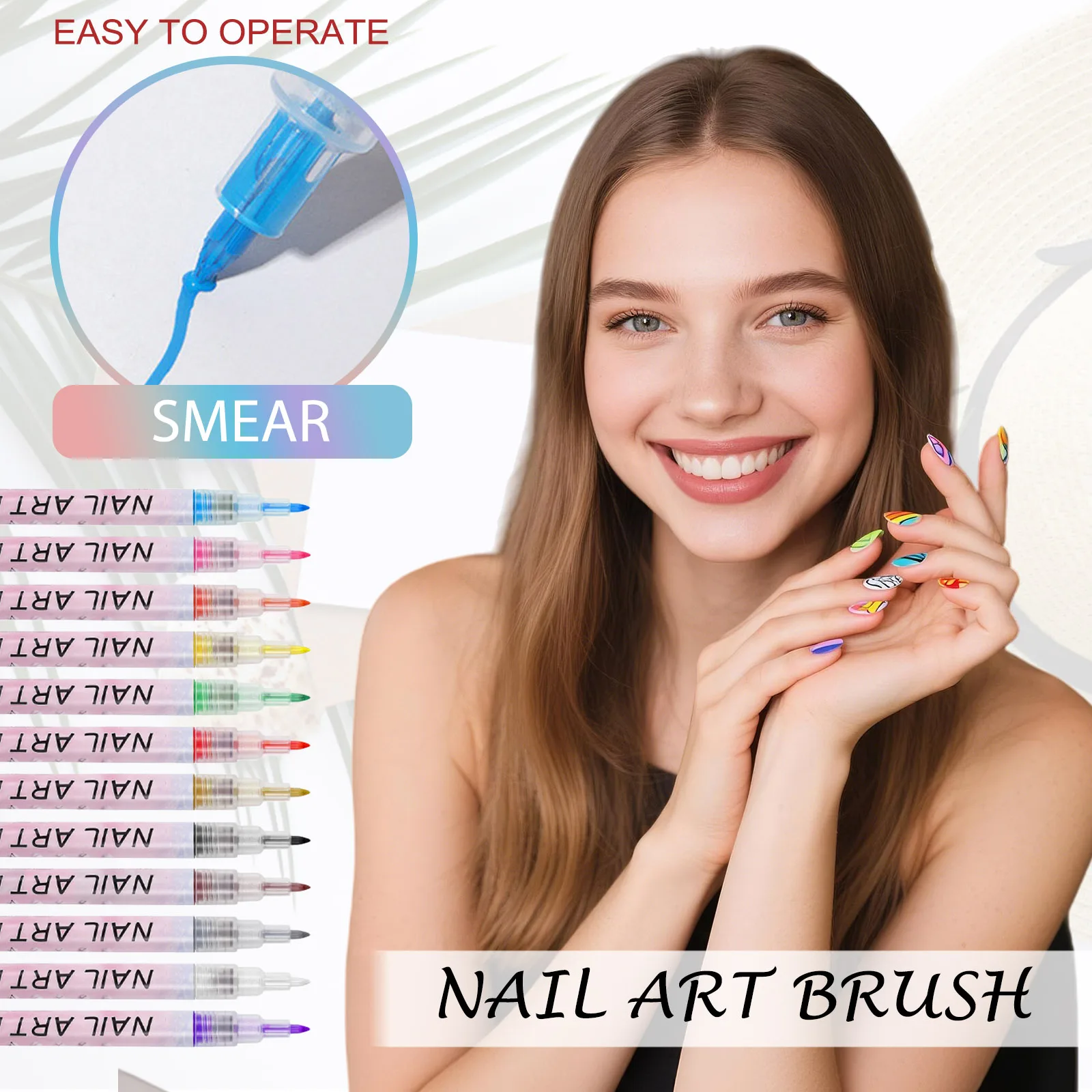 

12 Color Girl Nail Pen DIY Colorful Quick Drying Clear Outline Nail Painting Pen Creatively Daily Easy Handle Drawing Nail Pen