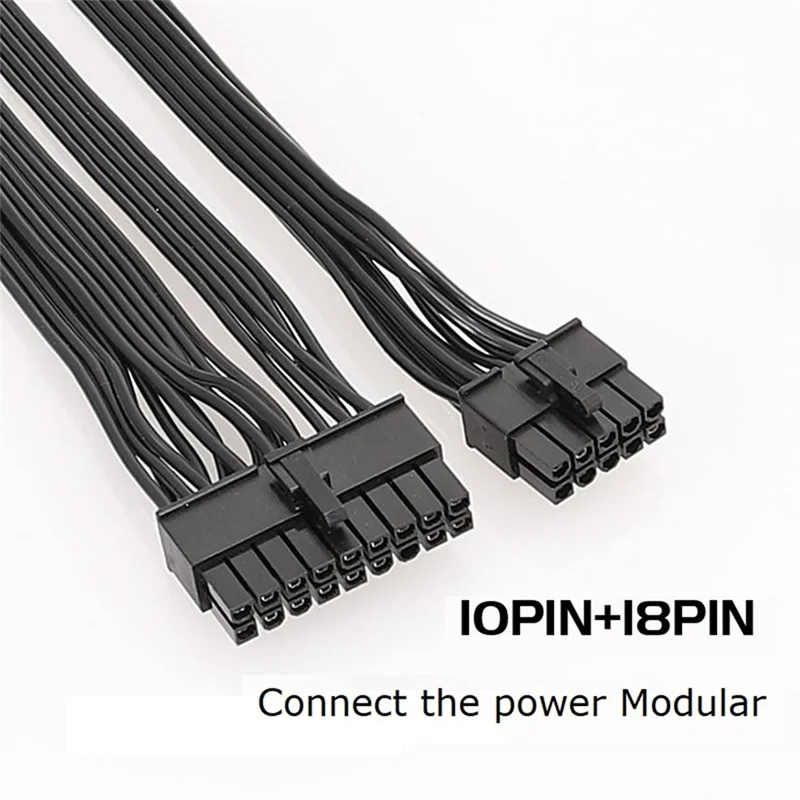 Cabo de alimentação atx SR-18 + 10 pinos para 24 pinos, cabo de alimentação modular psu para corsair rmx série rm1000x/rm850x/rm750x/rm650x durab