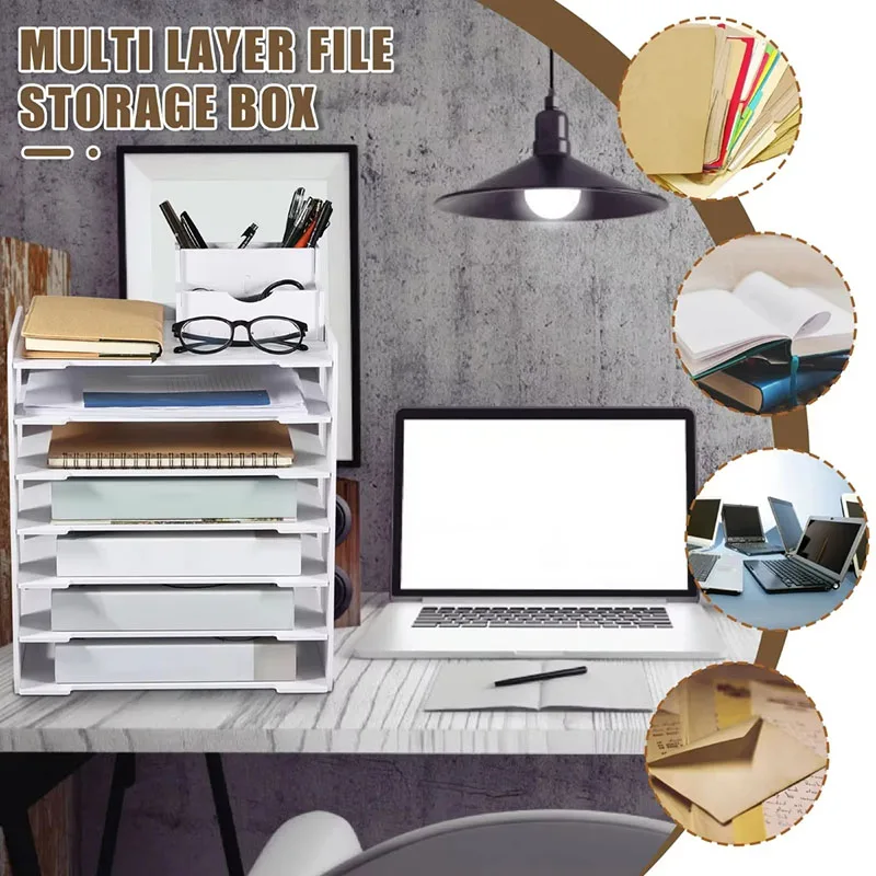 Mehrschichtiges Aktenregal, Desktop-Organizer, Archiv, Büro, Klassifizierungszubehör, platzsparender, kreativer Schreibtisch-Organizer