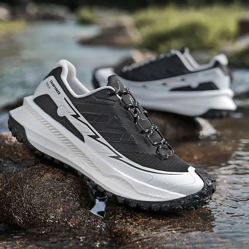 Mens Outdoor Hiking Shoes Lightweight Breathable Climbing Running Shoes Off-road Cushioned Sneakers Walking Boots