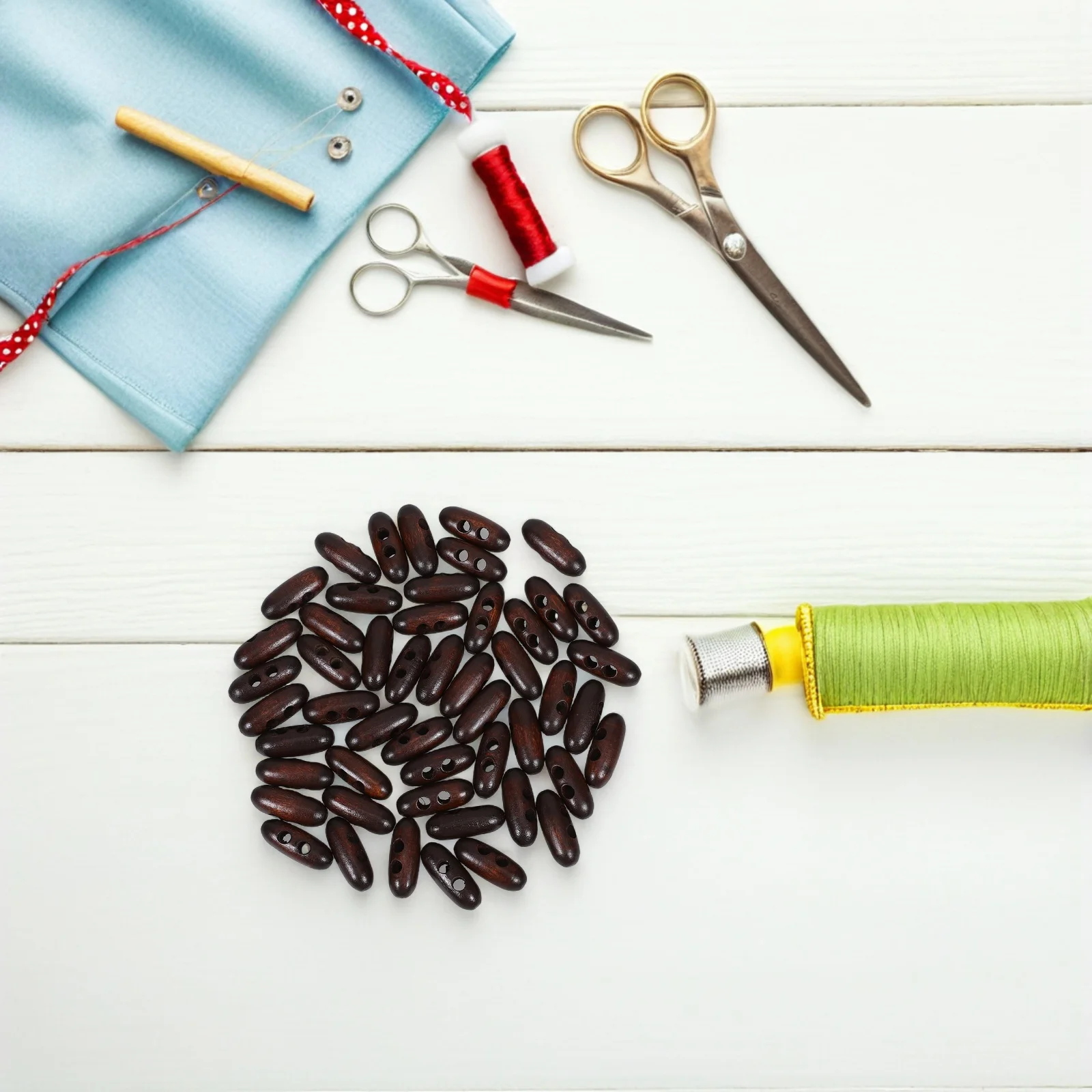 

50Pcs Wooden Oval Buttons 3cm 2 Holes Natural Retro DIY Sewing Crafts Coat Sweater Bag Hat Decorative Toggle Buttons