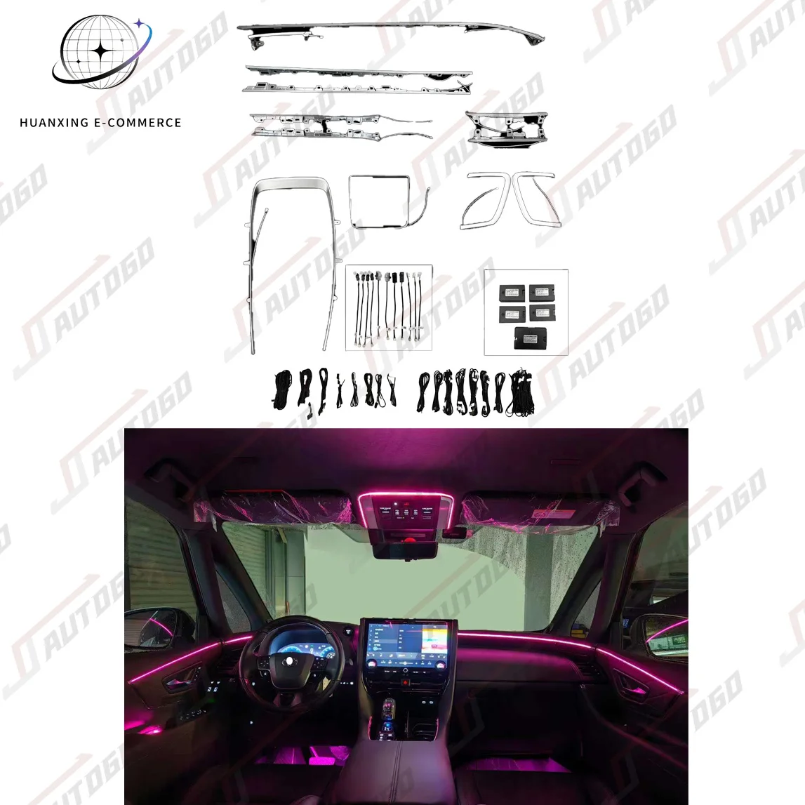 Factory Direct SaleNewest 105 128 Interior Ambient Symphony Light Atmosphere Decoration for Alphard Vellfire 2023 2024 2025 40 S