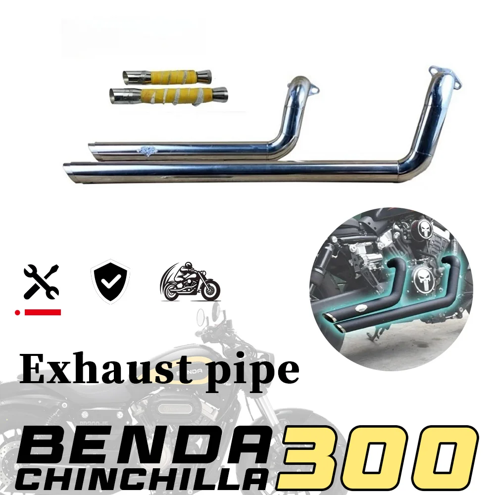 

Exhaust pipe BENDA CHINCHILLA 300 Dual-Outlet Stainless Steel Angled Exhaust Straight-Pipe Muffler Direct Mount chinchilla 300
