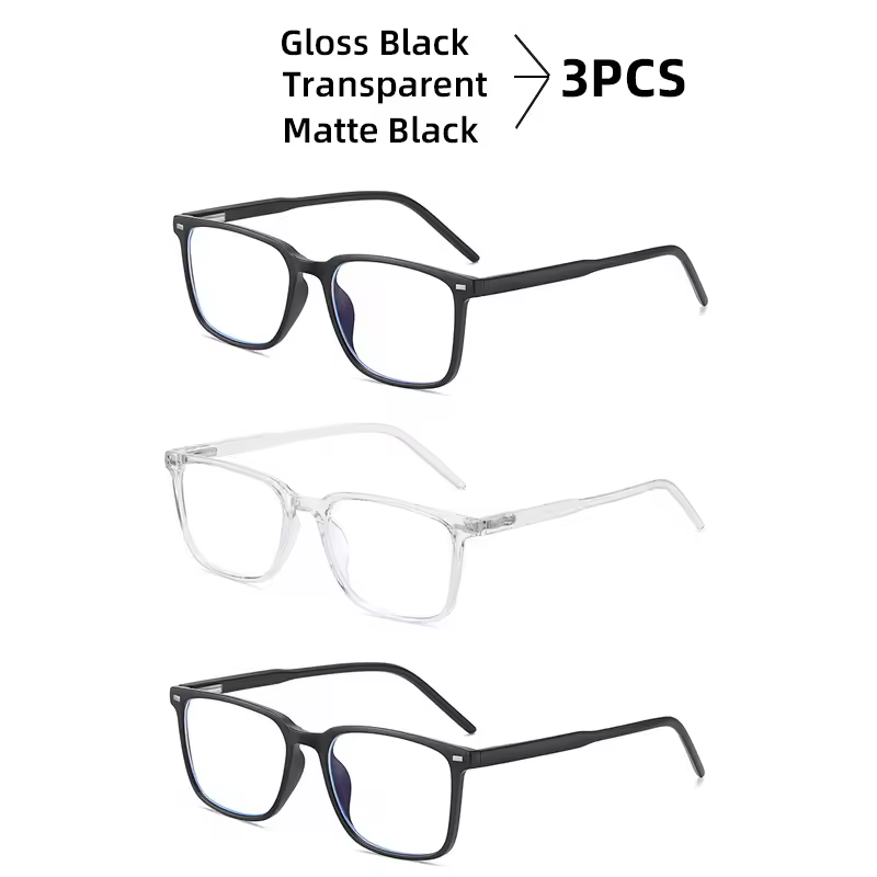 VIVIBEE Classic Square Blue Light Blocking Men Glasses Computer Gaming TR90 Black Anti Ray Eyeglasses Better Sleep Clear Eyewear - Image 8