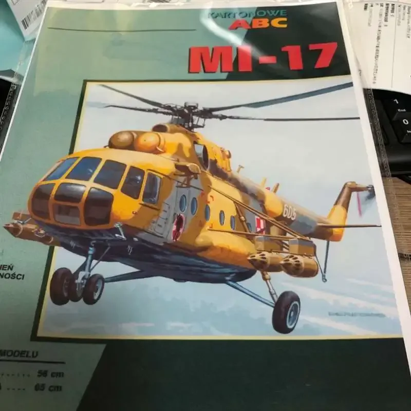 1:33 Poland Mi-17 Transport Helicopter 3D Paper Model Handmade DIY Papercraft