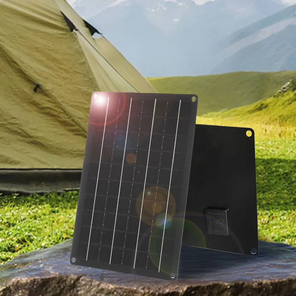 USB Solar Panel Charger 18V 10W Mini Solar Panel Lightweight Solar Phone Charger Waterproof Solar Panel for Camping Hiking