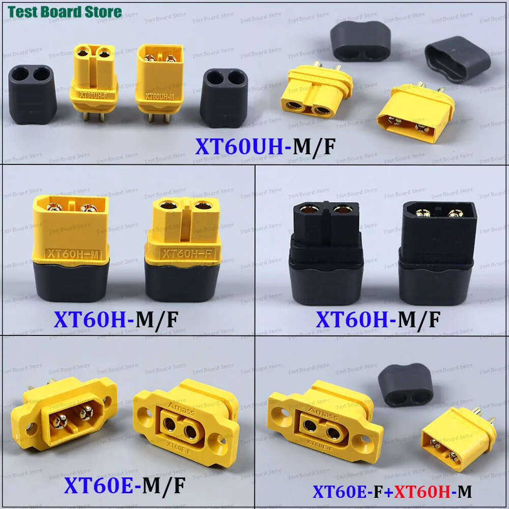 1Pair XT60H/XT60UH/XT60E Male/Female Plug with Cover Version Gold Brass Ni Plated Connector  for RC Model
