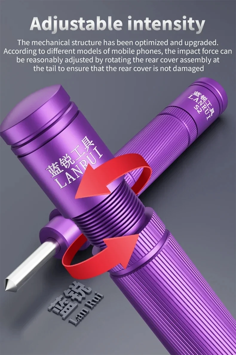 Lanrui S2 Mobile Phone Glass Back Cover Blasting Pen LCD Camera Rear Len Crack Demolishing Pen Fixed-point Breaking Glass Tools
