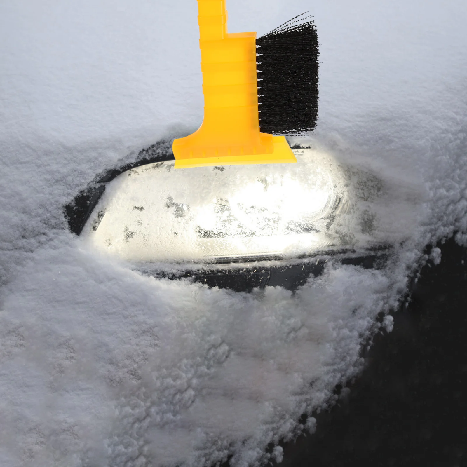 Brosse à neige et glace pour voiture, démontage polyvalent automobile, pelle en plastique ABS jaune pour pare-brise