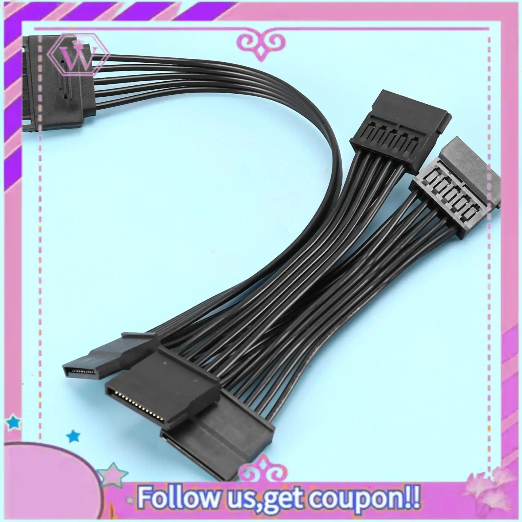 15 Pin SATA Power Extension Hard Drive Cable 1 Male To 5 Female Power Supply Splitter Adapter Cable For DIY PC Sever