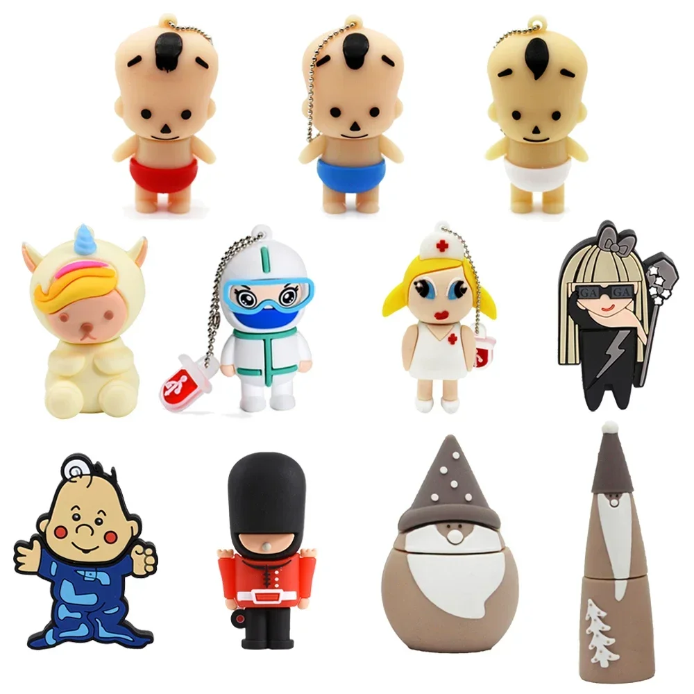 Jaster Schattig Meisje Usb Flash Drives 64Gb Cartoon Jongen Pen Drive 32Gb Creatieve Cadeaus Voor Kinderen Memory Stick 16Gb Gratis Sleutelhanger 8Gb