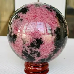 Natural Rhodonite Sphere Energy Mineral Stone Crystal Quartz Home Decoration Office Accessories DIY Gifts