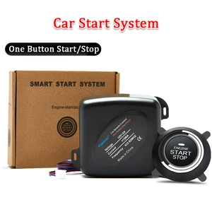 Car alarm with pke remote control, keyless input, engine start alarm system, pressure button, remote starting, automatic stop 12 Main Sales Control Volvo Alarm - №6