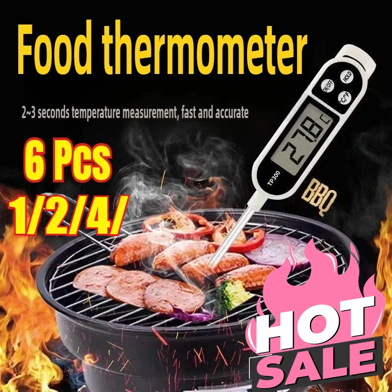 Food Thermometer Probe Type Electronic Kitchen Digital Thermometer for Meat Milk Cooking Food BBQ TP300 Temperature Gauge Tool