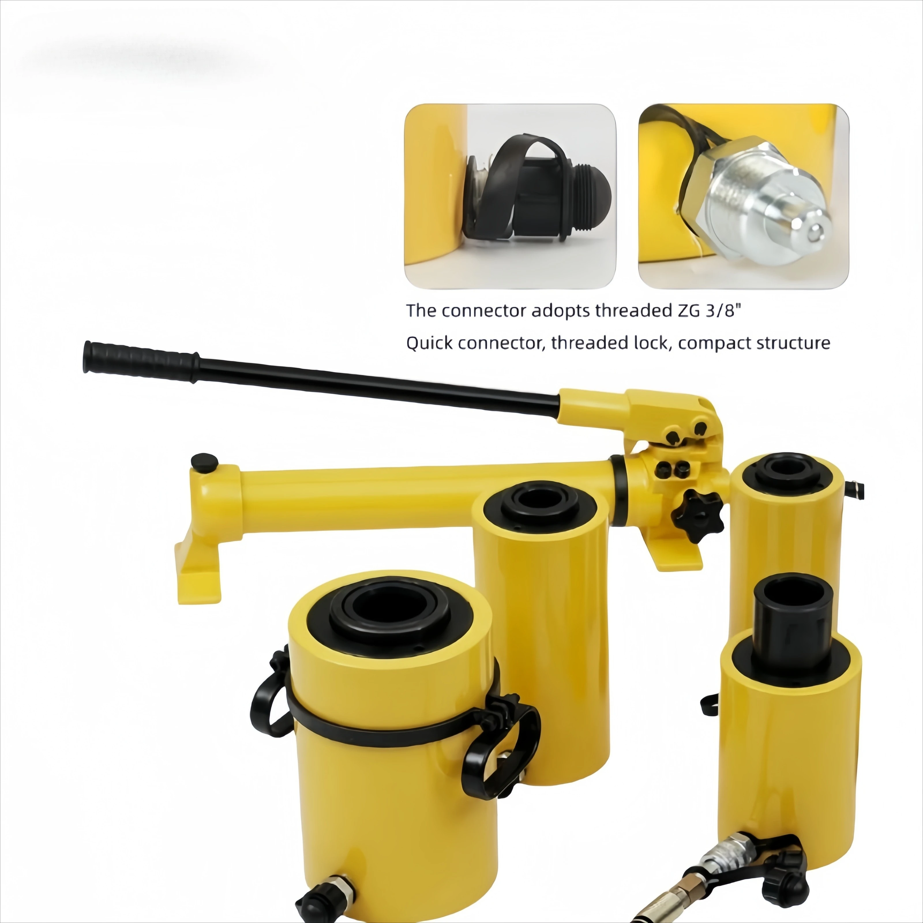 75 50t Capacity Steel Hollow Plunger Jack 75mm Hollow Plunger RamHeavy Duty 100ton Stroke Hydraulic Hollow Cylinder RCH-100