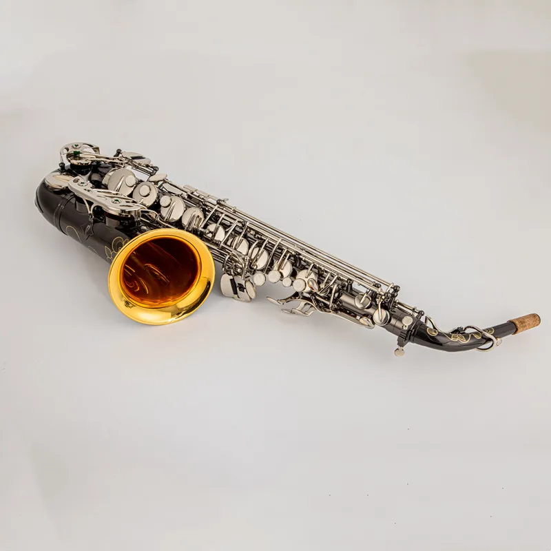 W037 الترويجية المجانية الساكسفون ألتو الأسود النيكل سبائك الفضة ألتو ساكس النحاس آلة موسيقية مع نسخة المعبرة #1