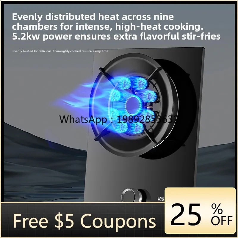 

ZZ Gas Single Burner Built-in Household Energy-saving High Heat Liquefied Gas Countertop Gas Stove