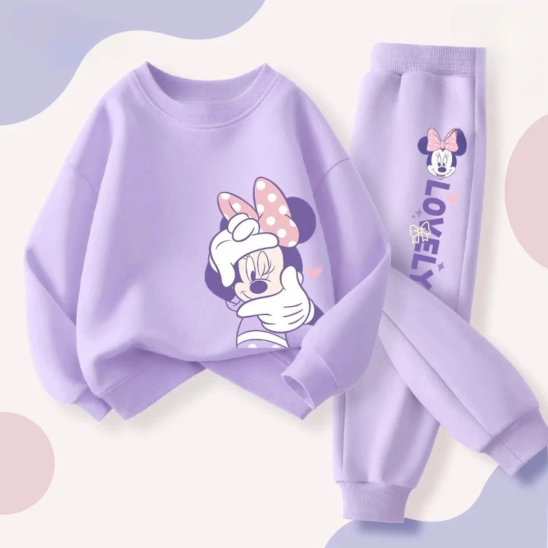 Frühlings- und Herbst-Kinderpullover-Sets, modische Mädchenkleidung mit Cartoon-Motiv, atmungsaktive Sweatshirts und Jogginghosen für Kinder, 2-teiliges Set. – Detail 4