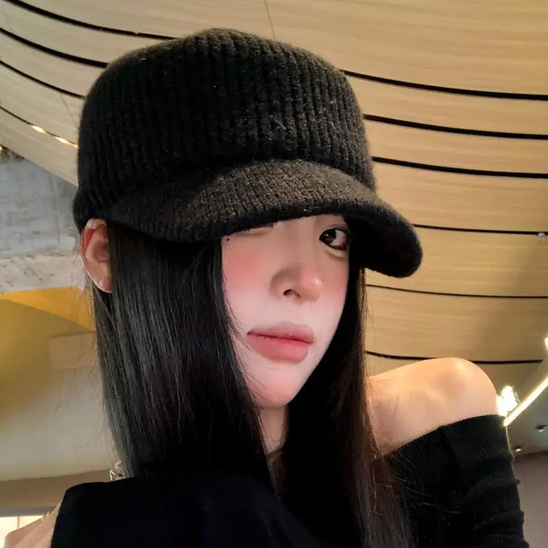 Womens Knit Baseball Cap Soft Warm Fabric All Match Stylish For Daily Wear Fall Winter Outdoor