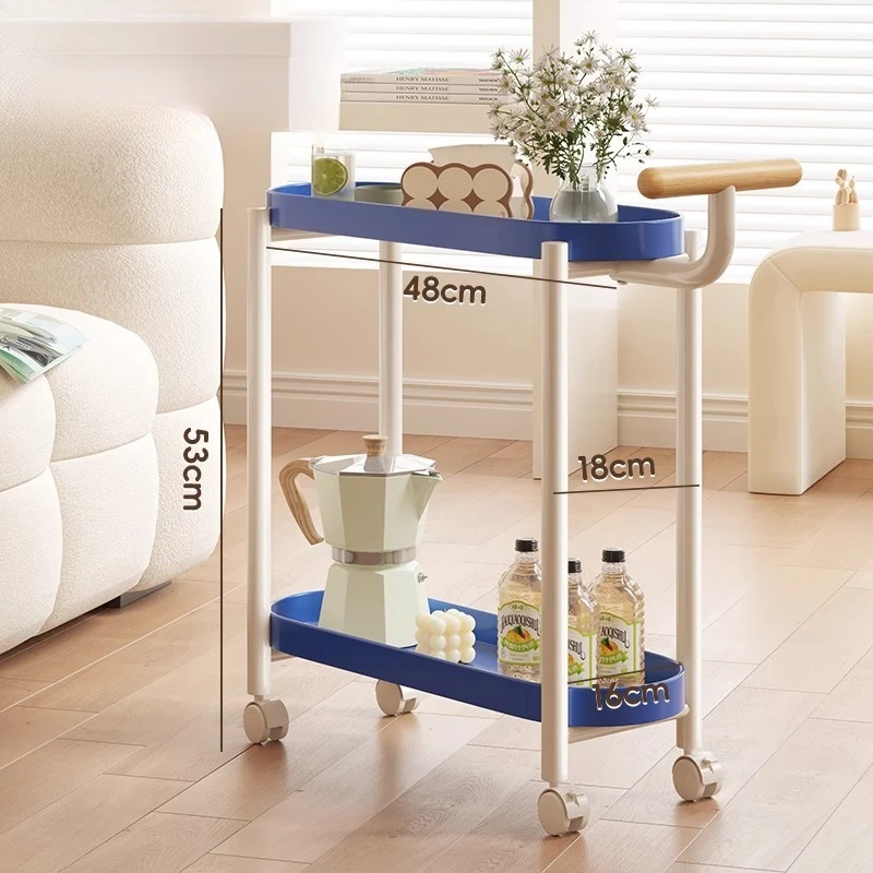 

‌Heavy Duty Multipurpose Rolling Cart with Thickened Steel Tubes Storage Organizer for Sofa Side Table Kitchen Coffee Station‌