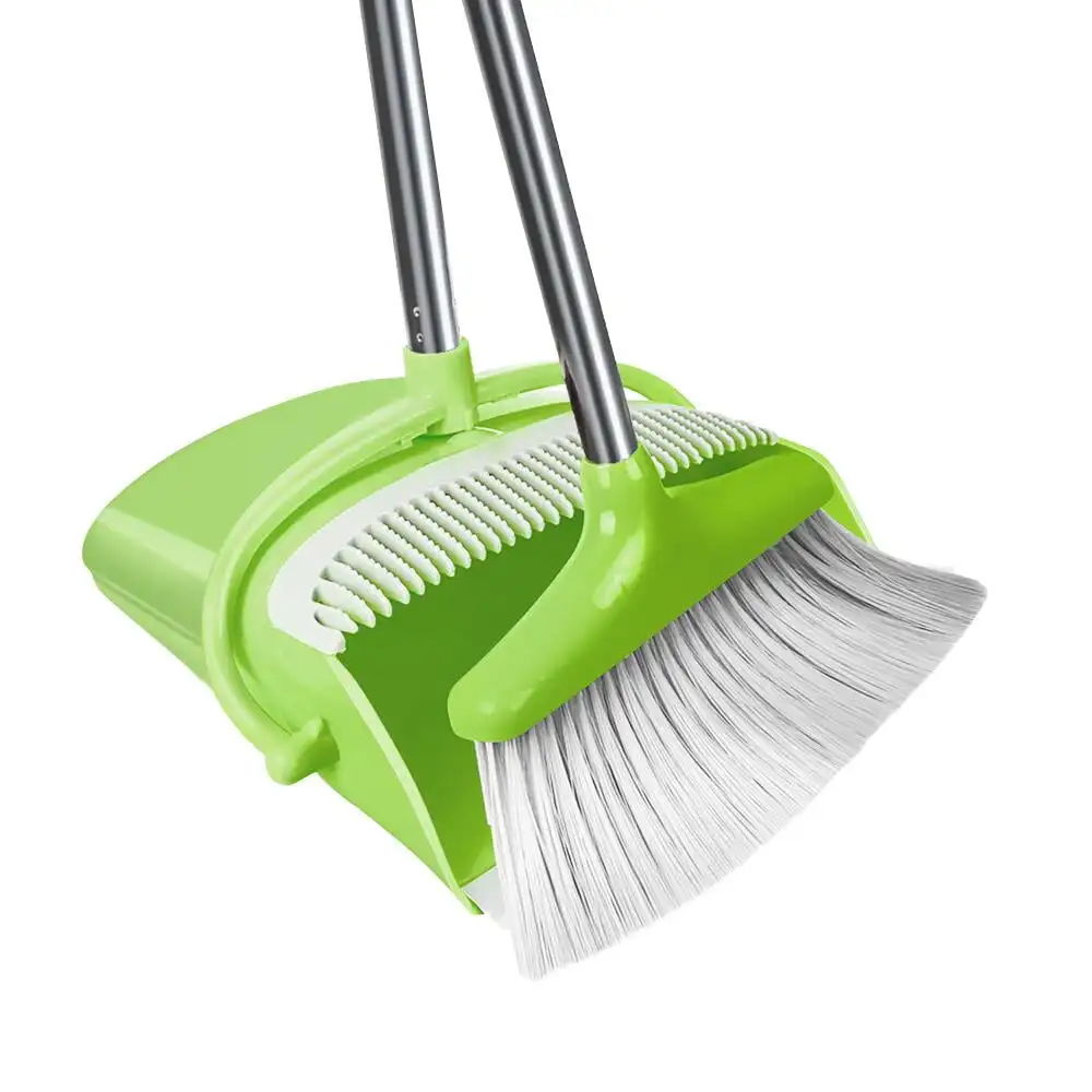 

Набор метлы и совок со съемной ручкой для домашних животных и домашних животных (зеленый)