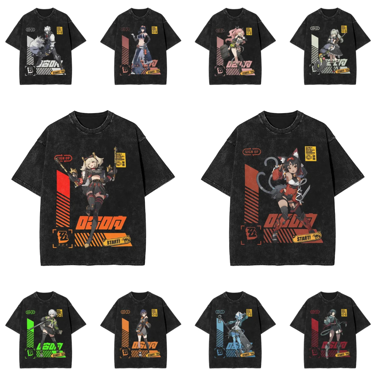 ZZZ Game T-Shirt for Men Agent Burnice Casual Pure Cotton Tees Crew Neck Short Sleeve T Shirts Plus Size Tops