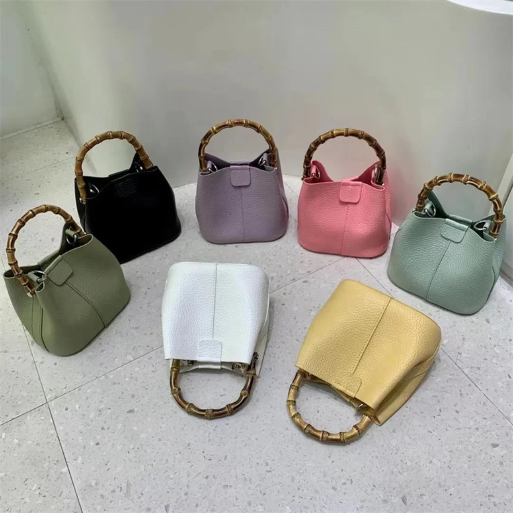 Fashion Bamboo Handle Bucket Bag Handbags Designer Bags for Women Luxury Brands Shoulder Crossbody Bag 2023 Composited Bags Tote