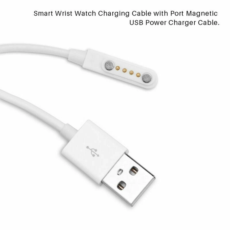 Magnetic Charger USB 2.0 Charging Cable Cord Power 4 Pin For Smart Watch KW88