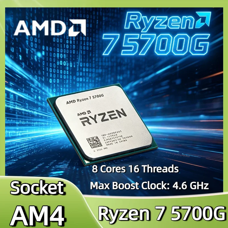 Procesador de Escritorio AMD Ryzen 7 5700G R7 5700G Original, 8 Núcleos, 16 Subprocesos, 4.6GHz Boost, 65W, 7nm, AM4, con Gráficos Radeon
