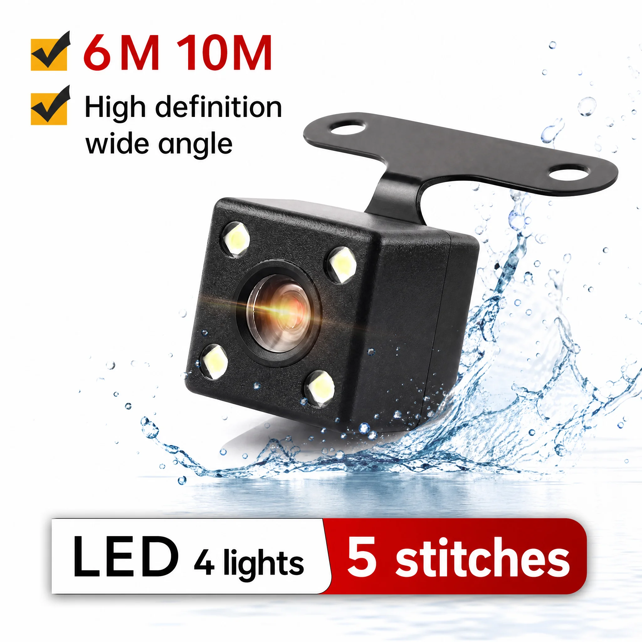 Driving Recorder Rearview Mirror HD Reversing Camera 5-Pin Night Vision 1080P Car Navigation Reversing Camera Image