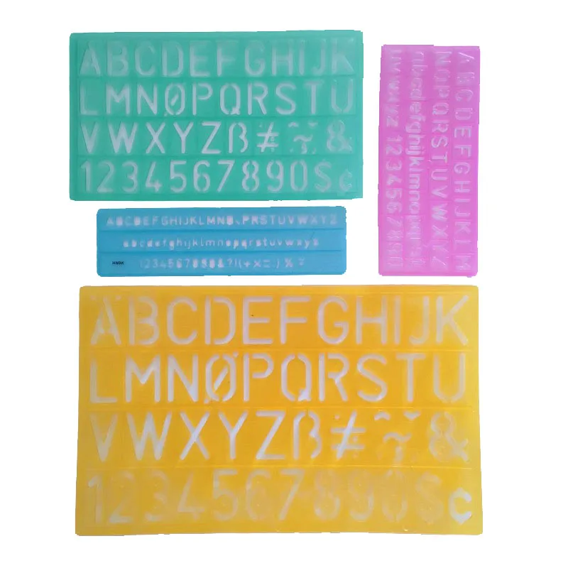 Letter and Number Template Ruler Alphabet Stencils Flexible Multi-functional Children Student Study English School Stationary