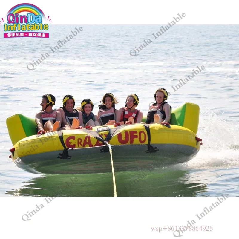 Crazy 5M UFO Inflatable Crazy Water Game,Inflatable Island Crazy UFO Inflatable Flying Fish Air Sofa Made In China Game,