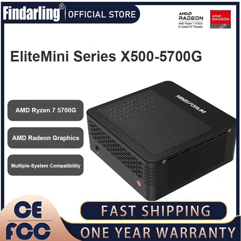 

Minisforum X500-5700G Mini PC AMD Ryzen 7 5700G Octa Cores Windows 11 DDR4 32G 512G SSD Large Capacity HD Gaming Mini Computer